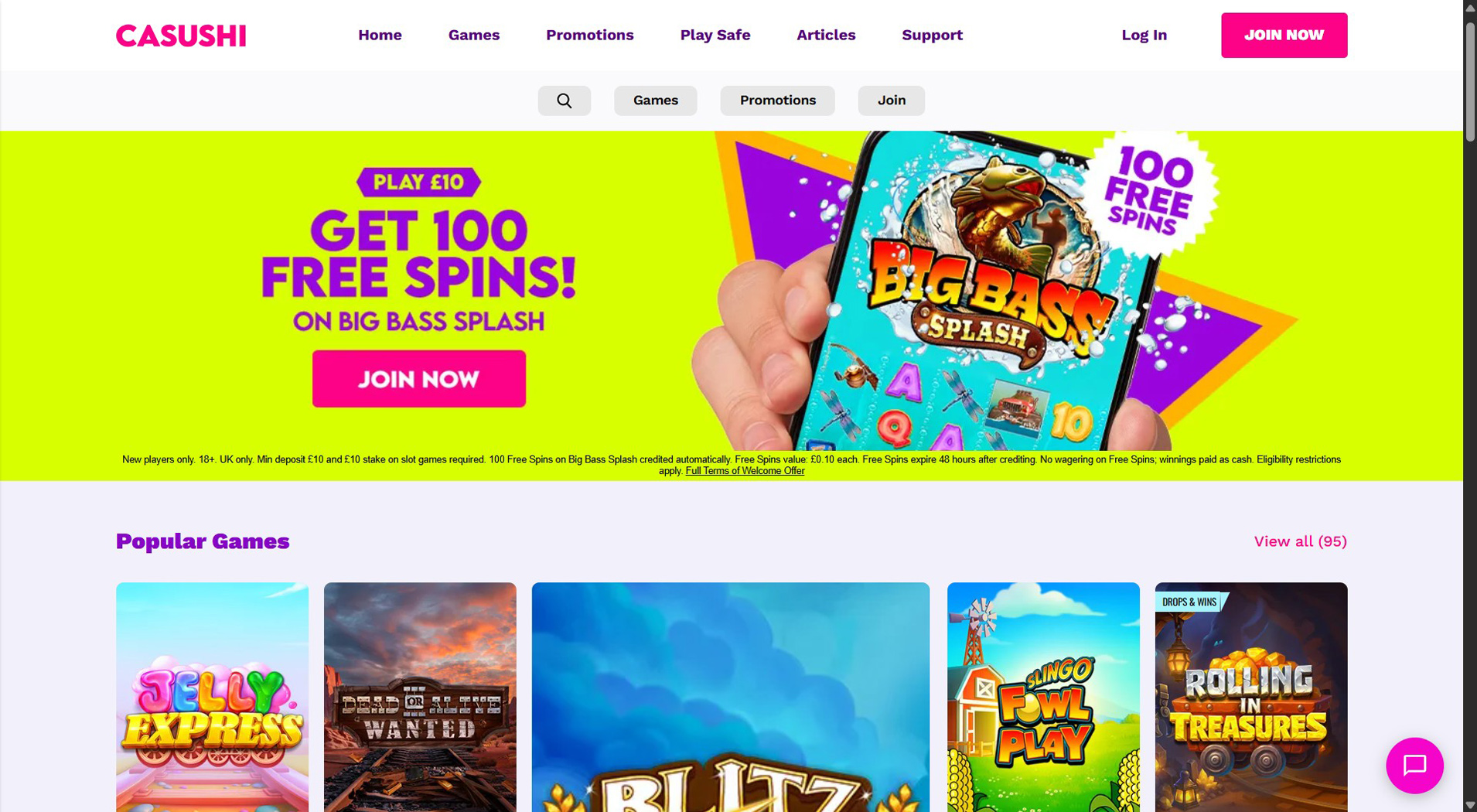 4. Casushi Casino - Trusted Skrill Casino Option